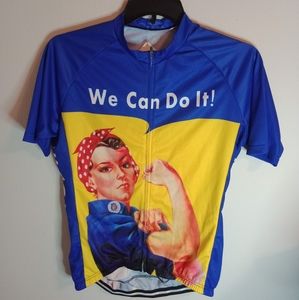 Women's Cycling Jersey, 2XL, Rosie the Riveter, Full Zip, Short Sleeve, Full Zip